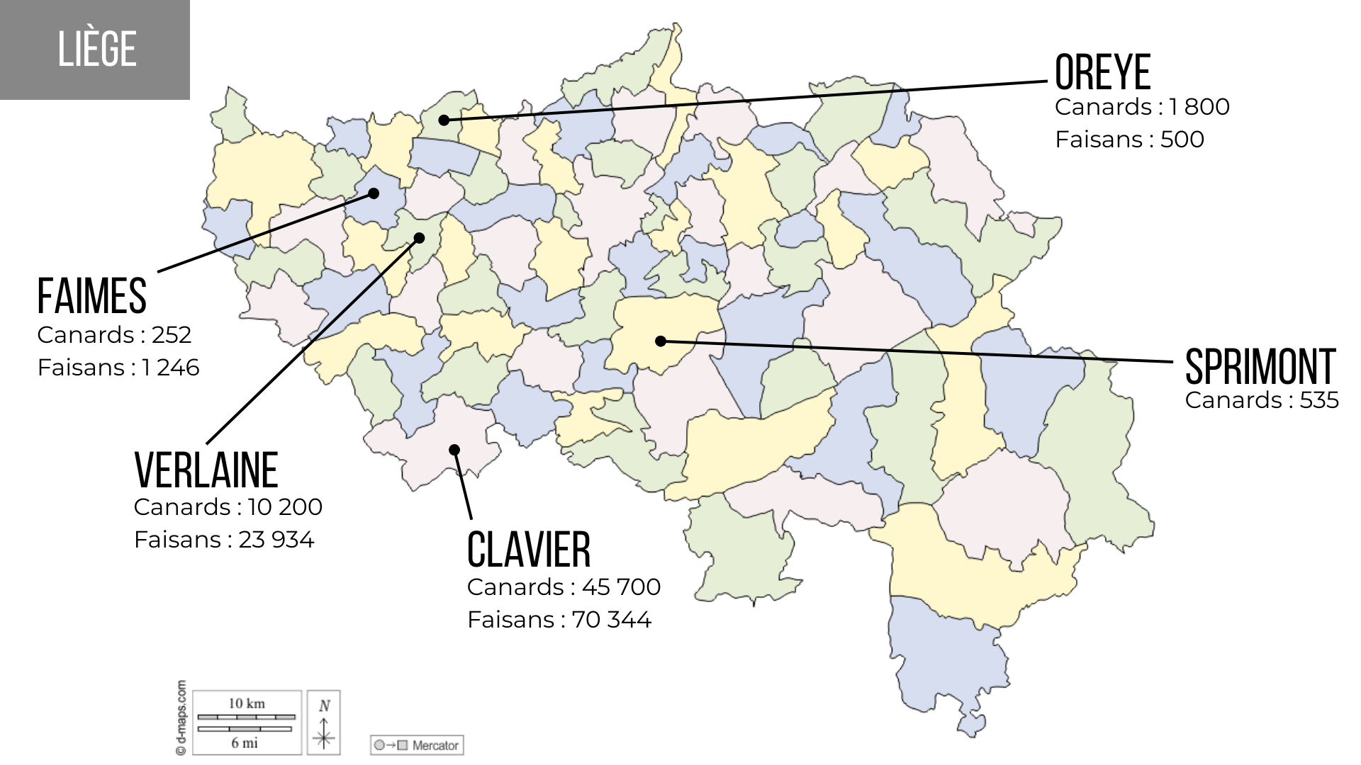 Nombre d’animaux importés entre 2020 et 2024 dans la province de Liège (source : AFSCA)