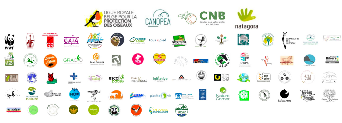 Les logos des associations membres du collectif Stop aux Dérives de la Chasse